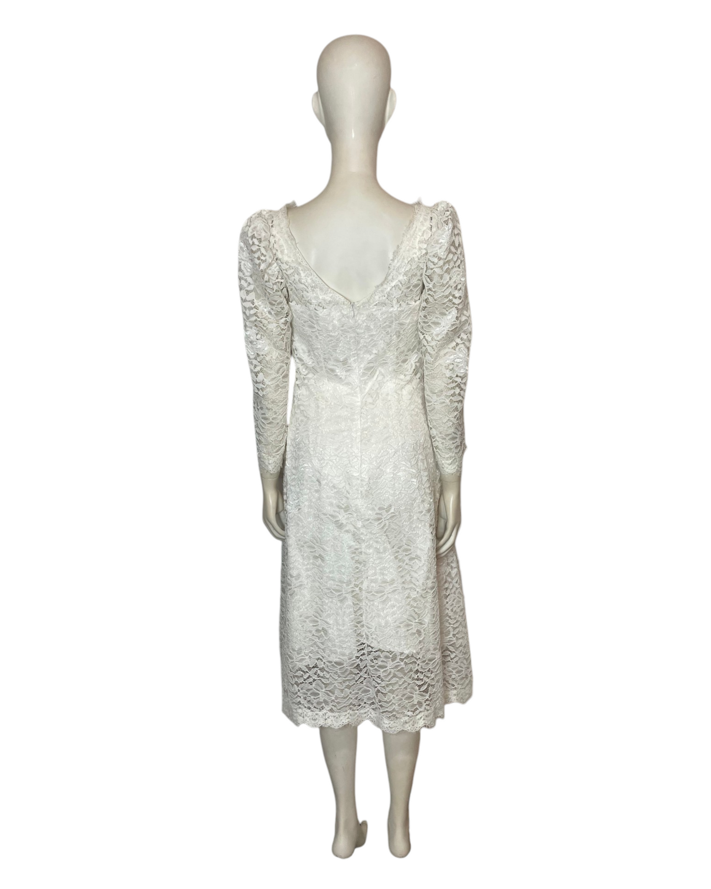 Vestido midi blanco encaje