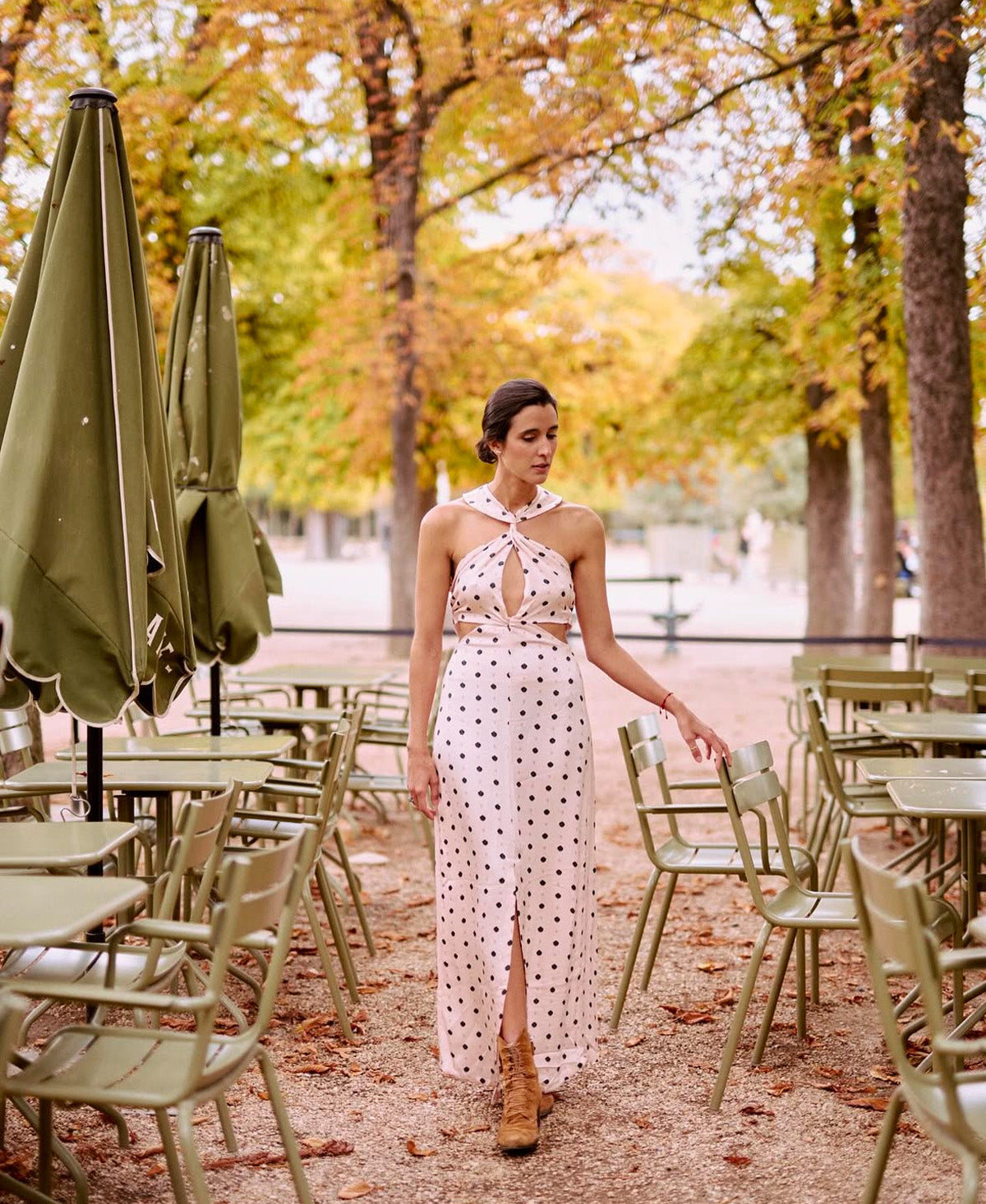 Vestido maxi puntos