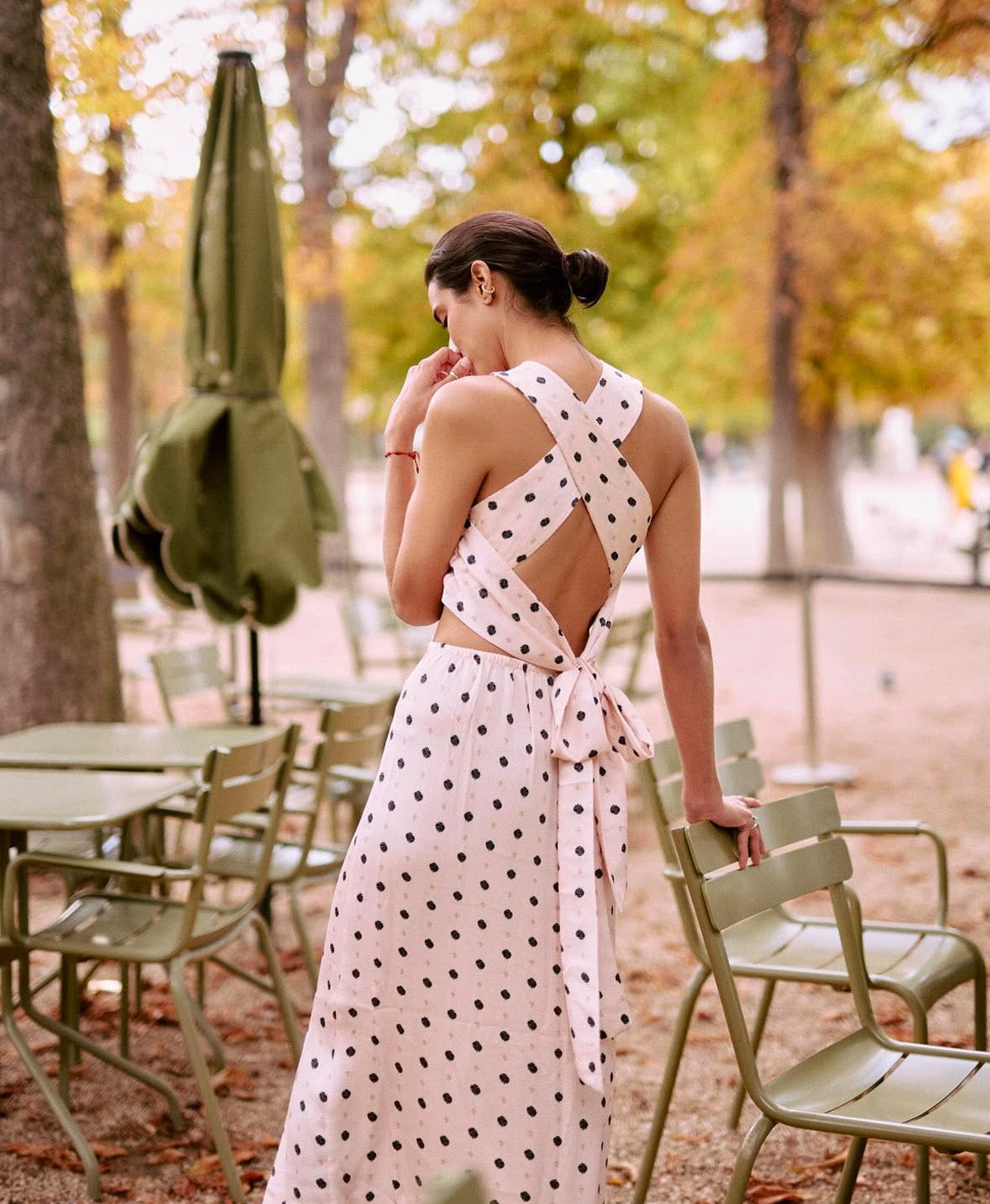 Vestido maxi puntos