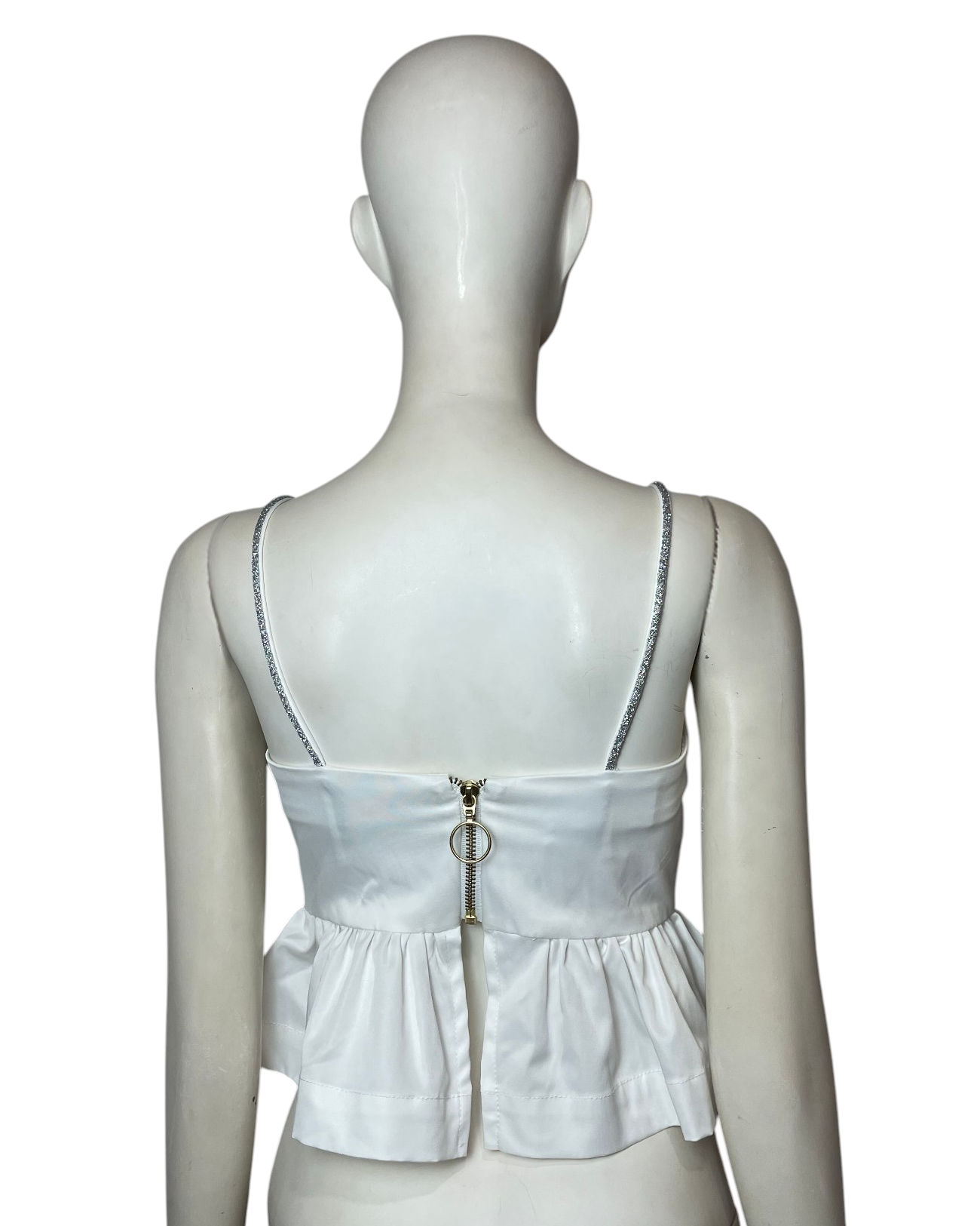 Top blanco con piedras
