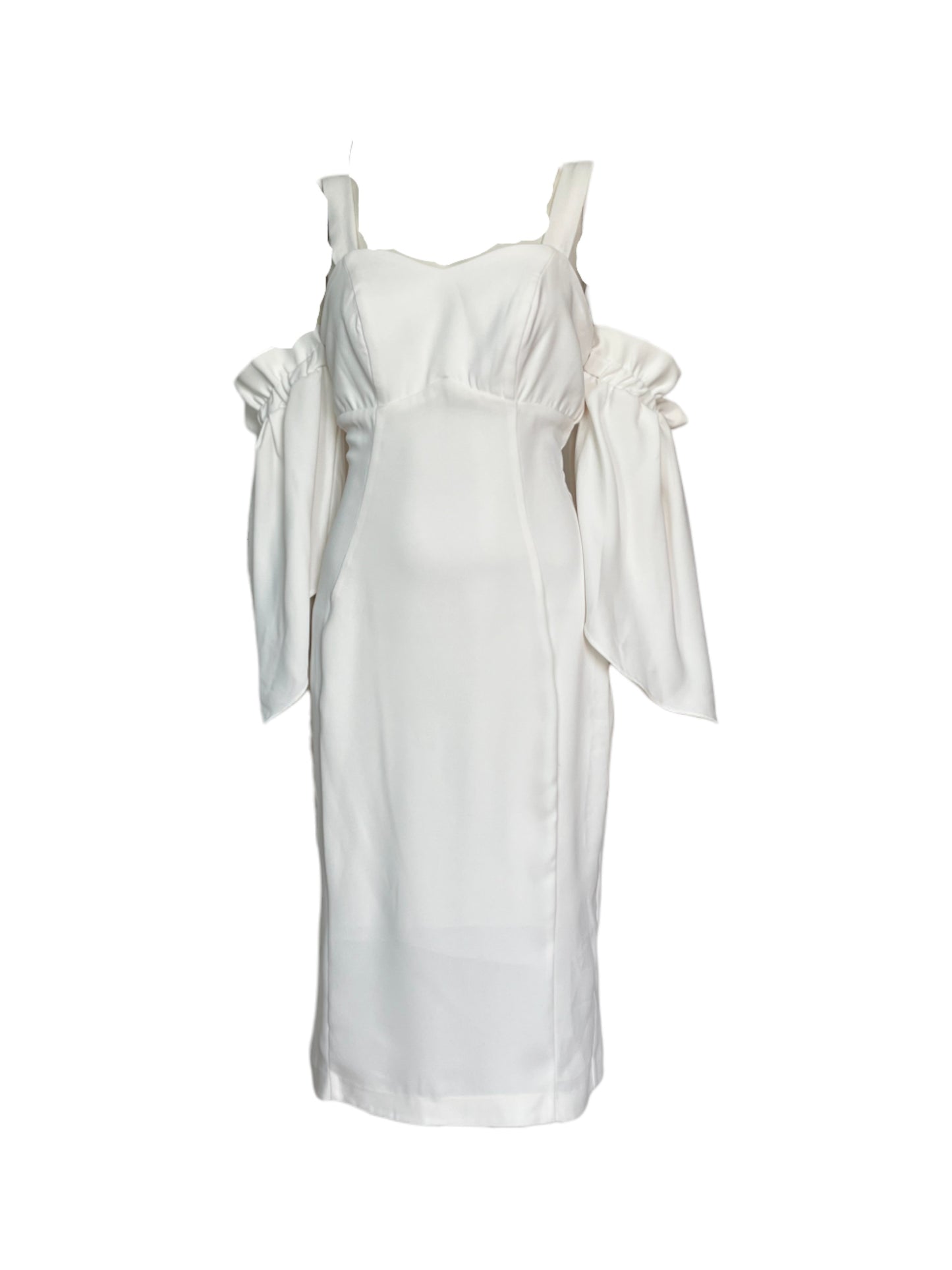 midi dres con detalle en mangas