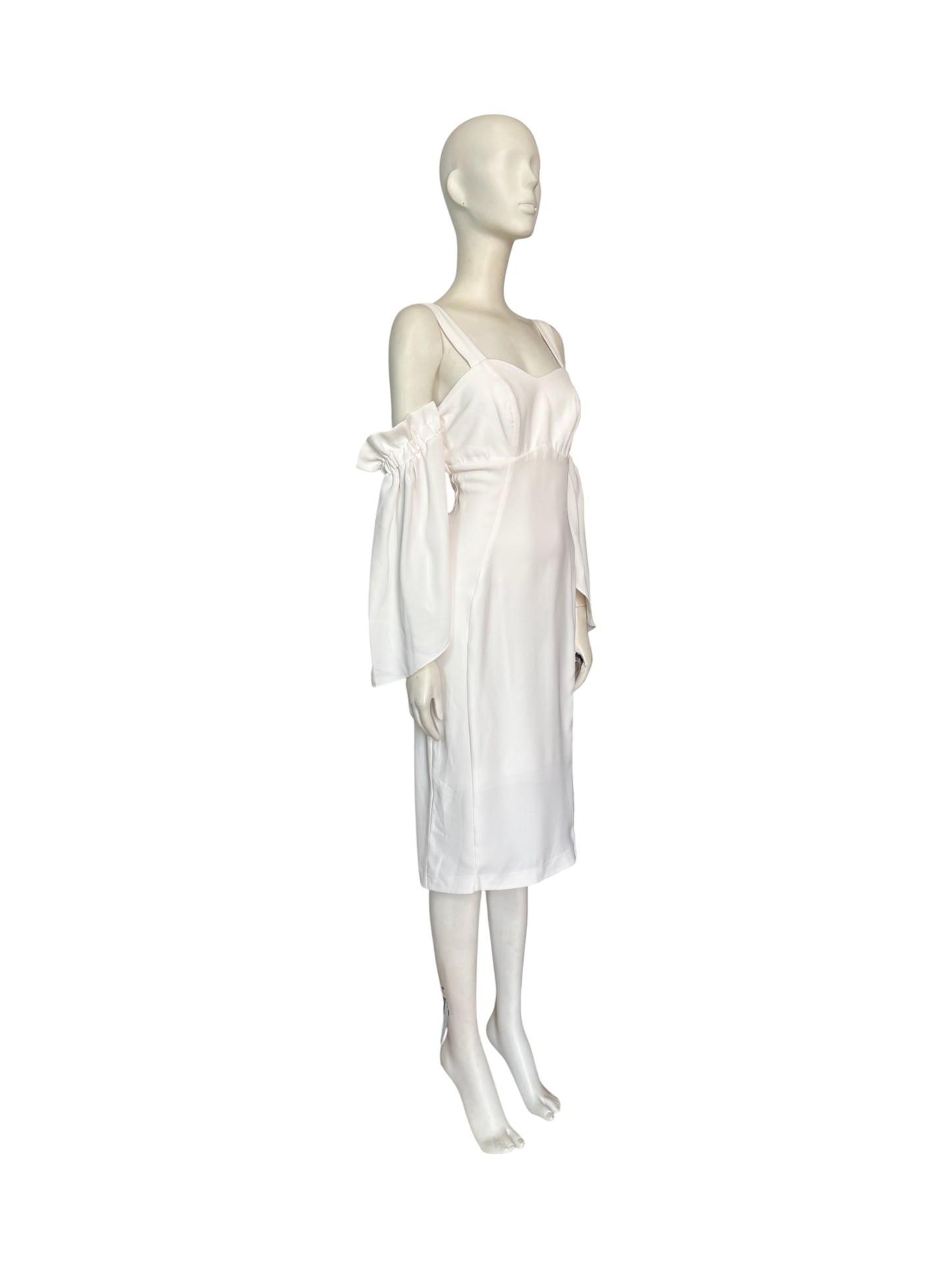 midi dres con detalle en mangas