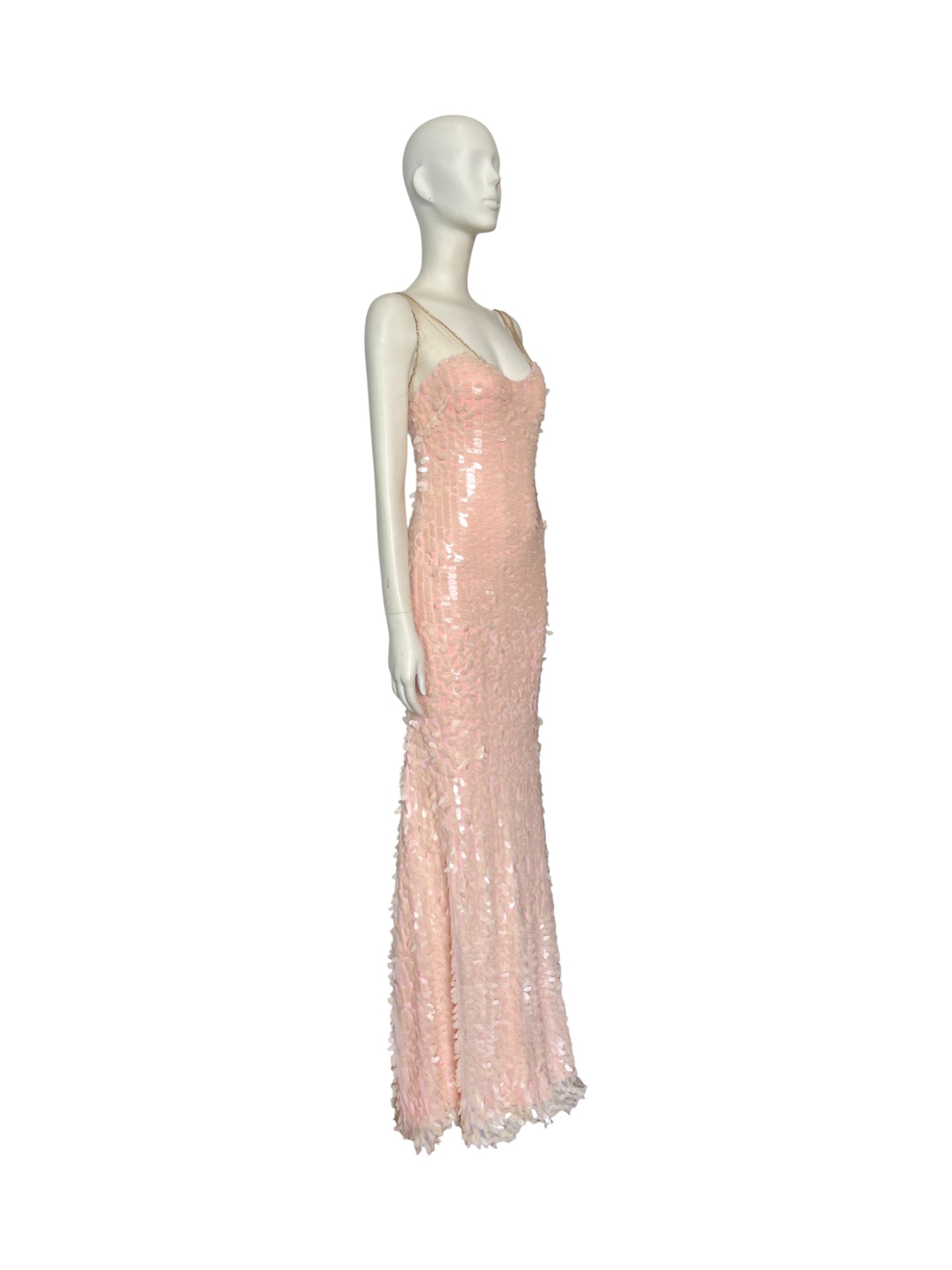 Vestido maxi salmon