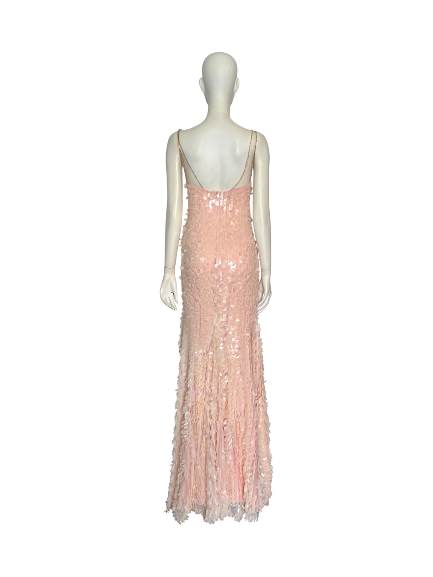 Vestido maxi salmon