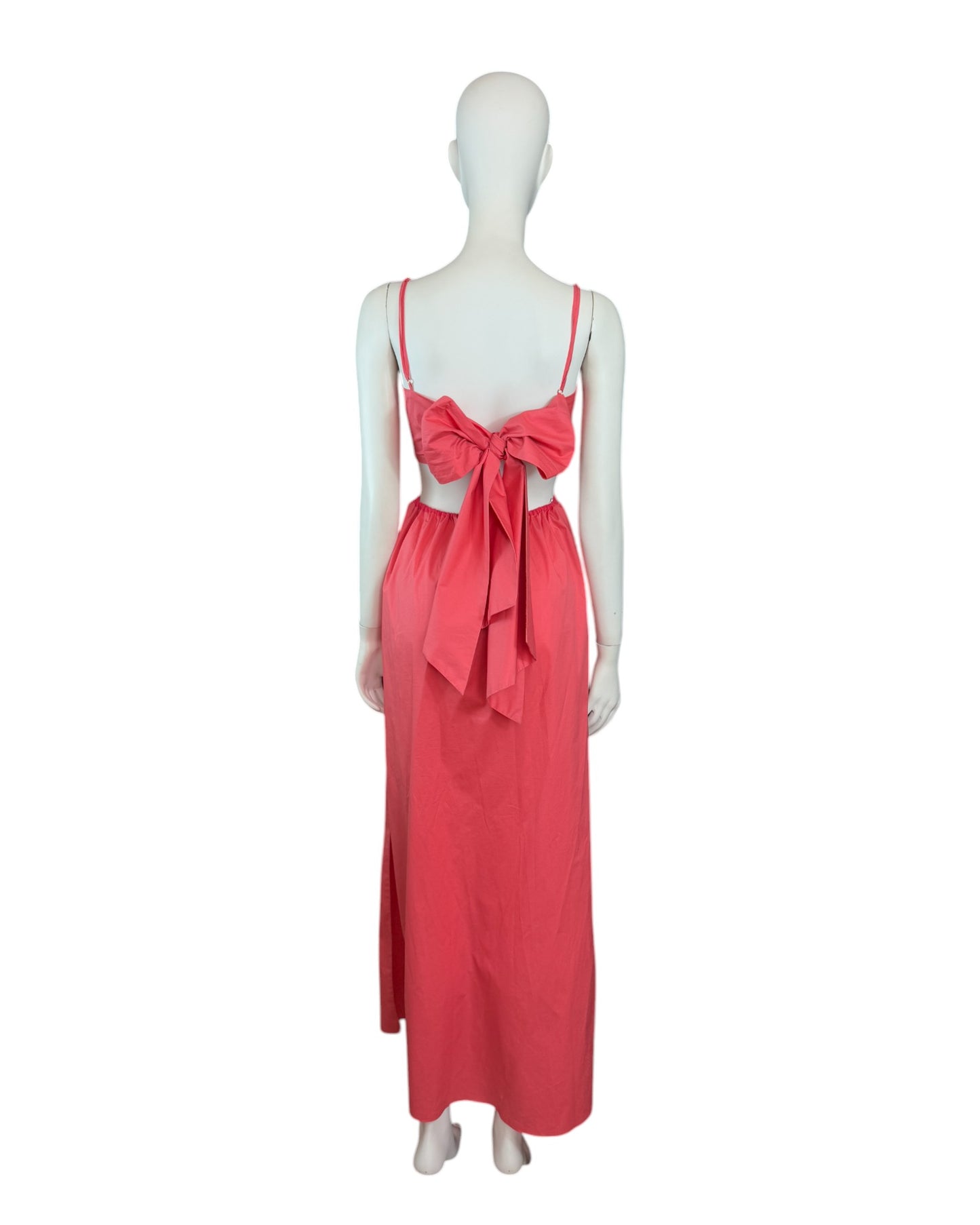Vestido maxi salmón