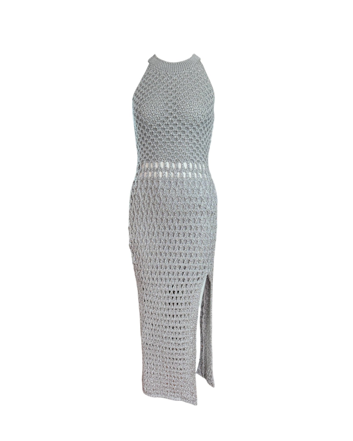 Vestido tejido gris