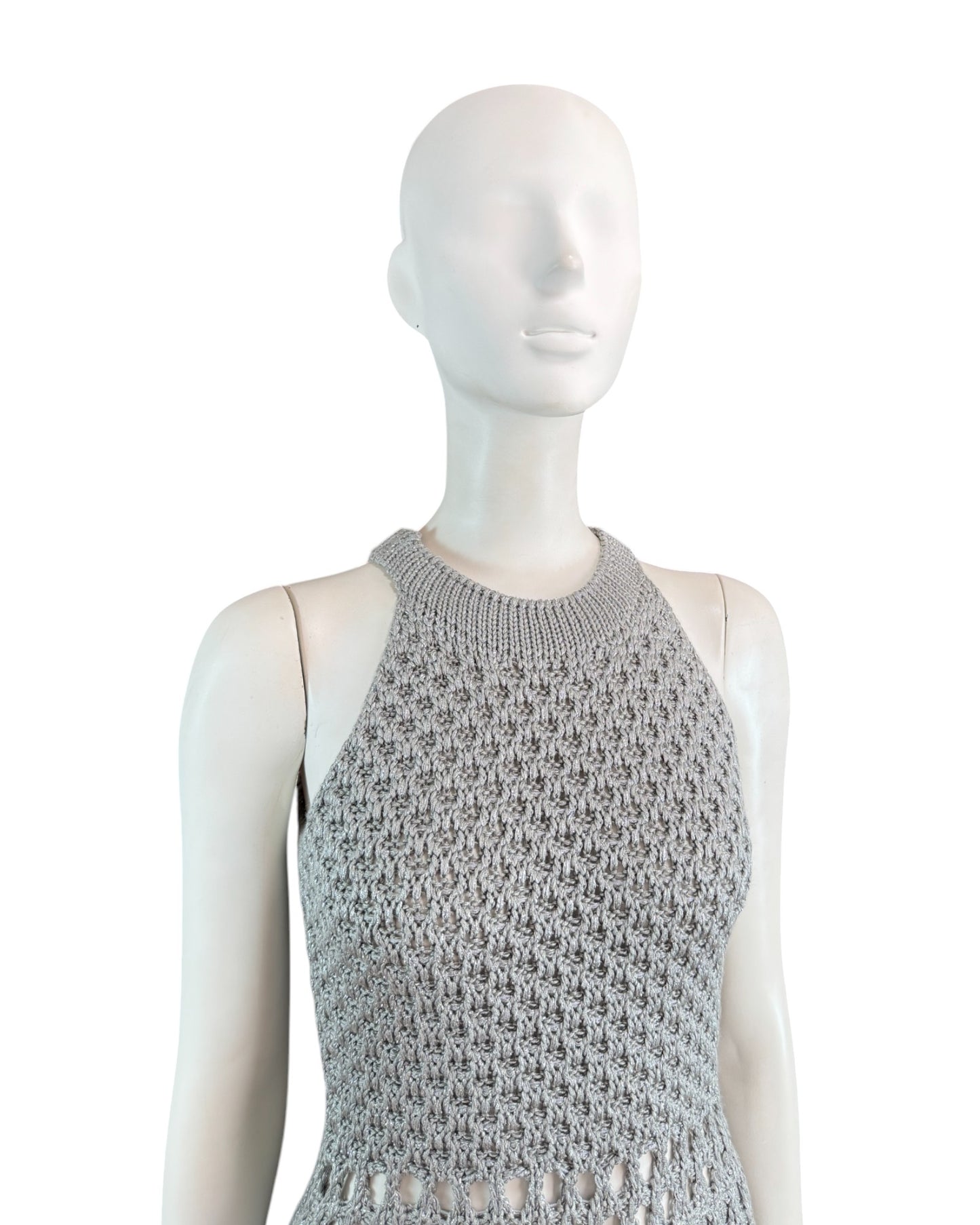 Vestido tejido gris