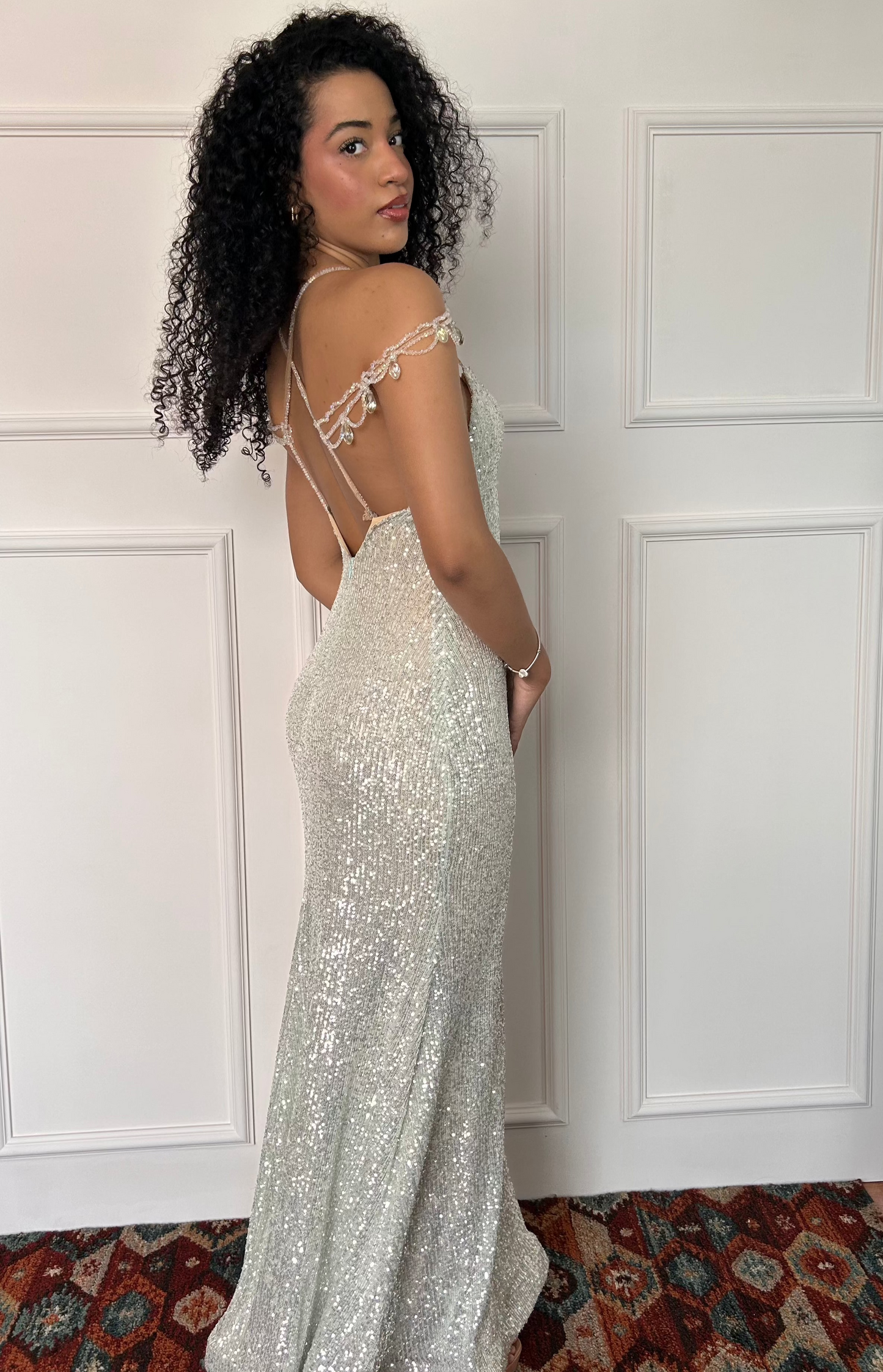 Vestido fiesta plata