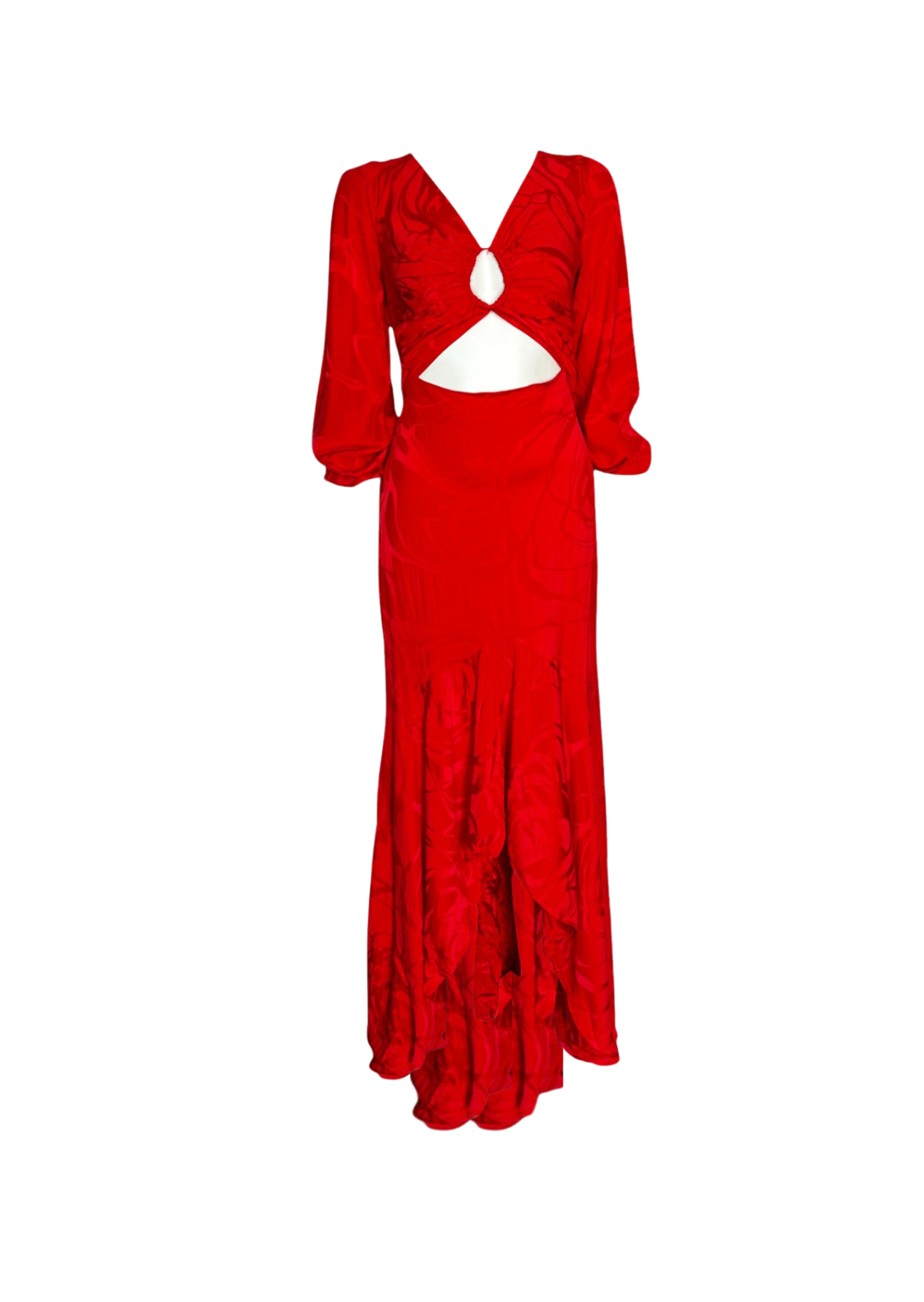 Vestido maxi manga larga