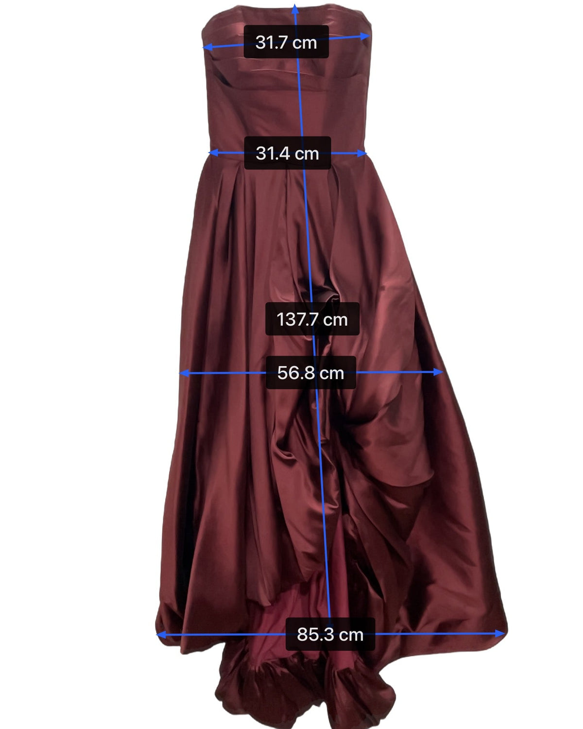 Vestido de fiesta vinotinto