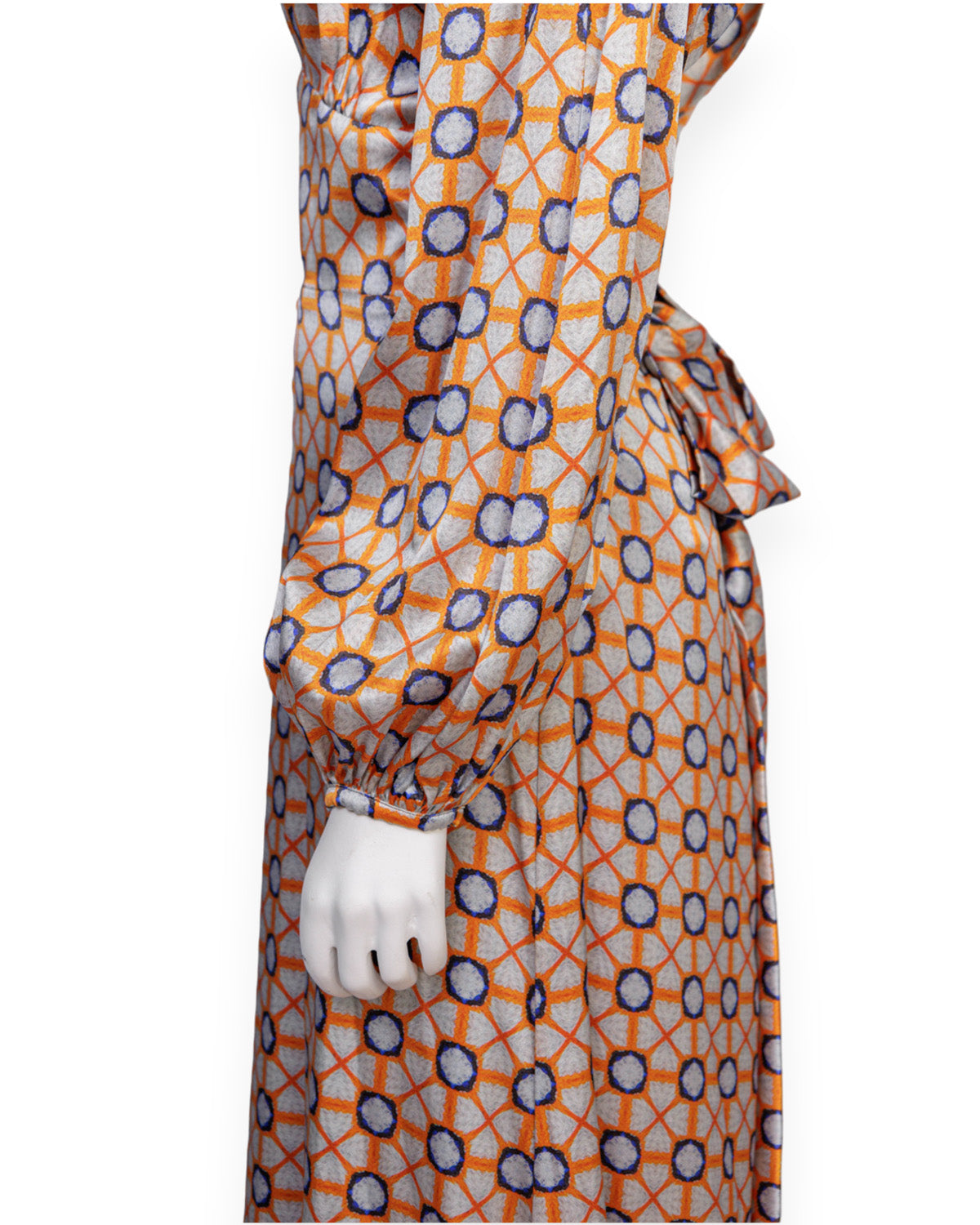 Vestido maxi arabescos seda