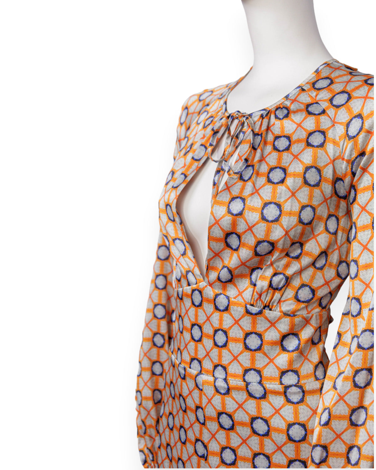 Vestido maxi arabescos seda