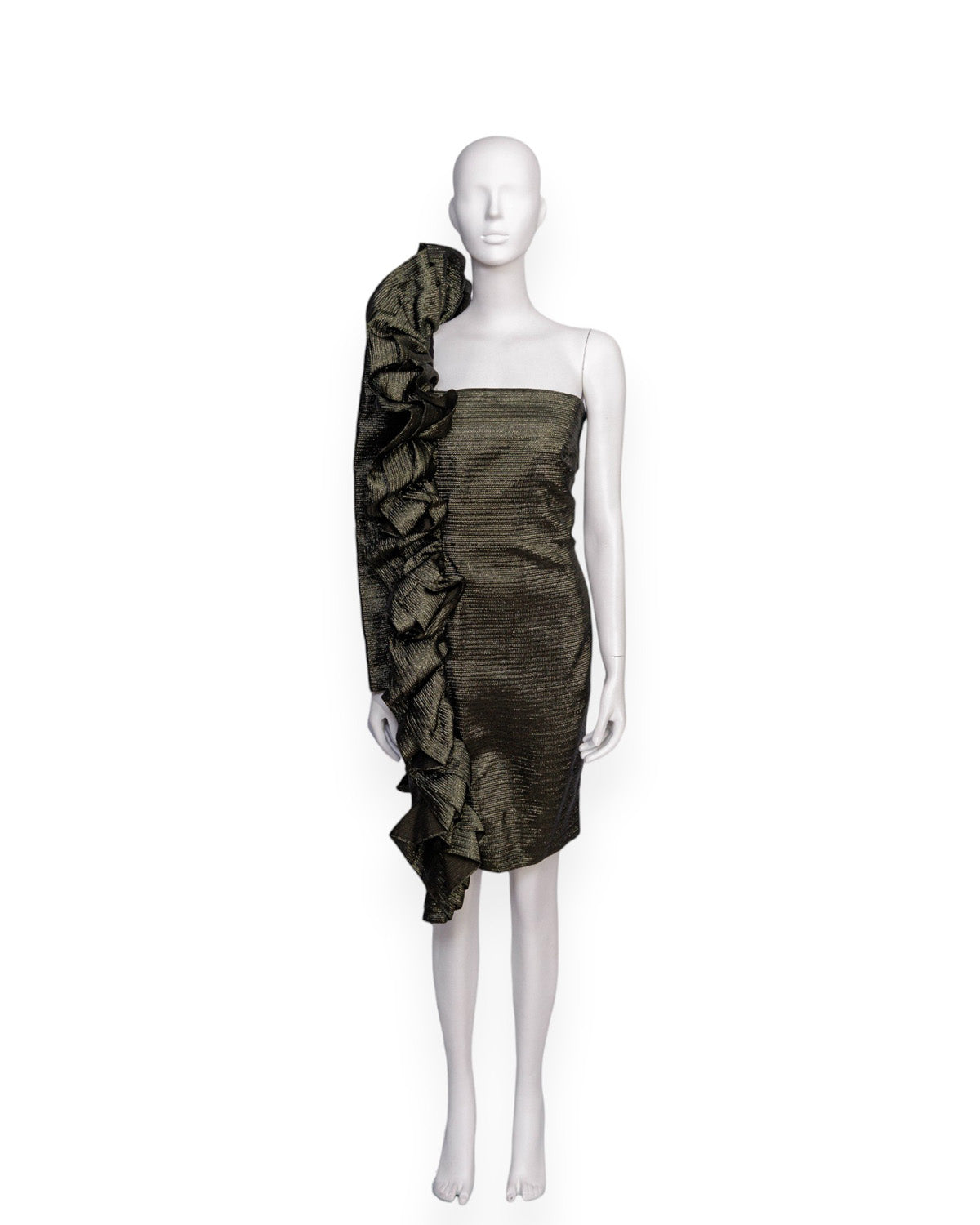 Gold ruffles dress