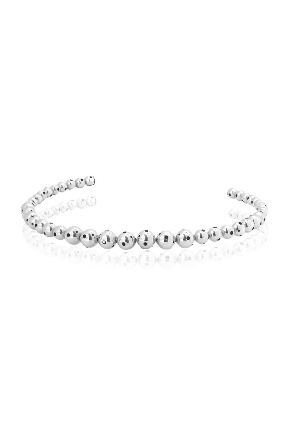 Multi sphere necklace silver
