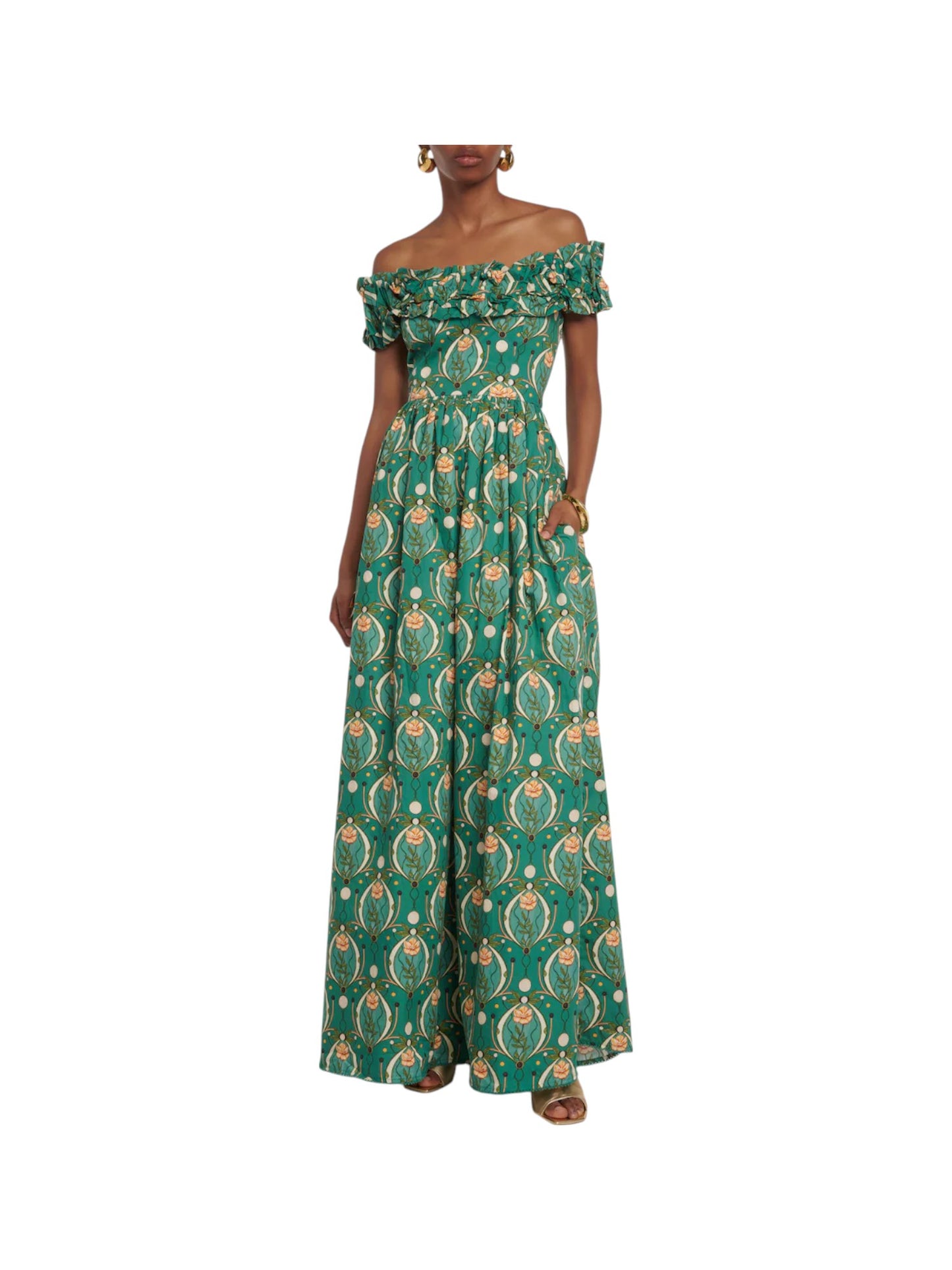 Espliego Lunar Cotton Maxi Dress