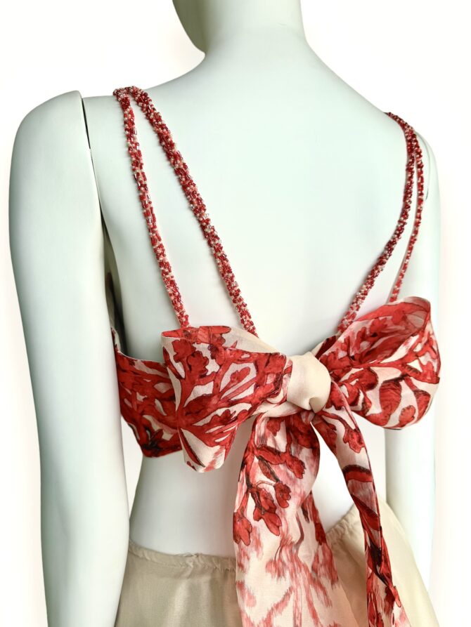 Vestido largo flores rojas