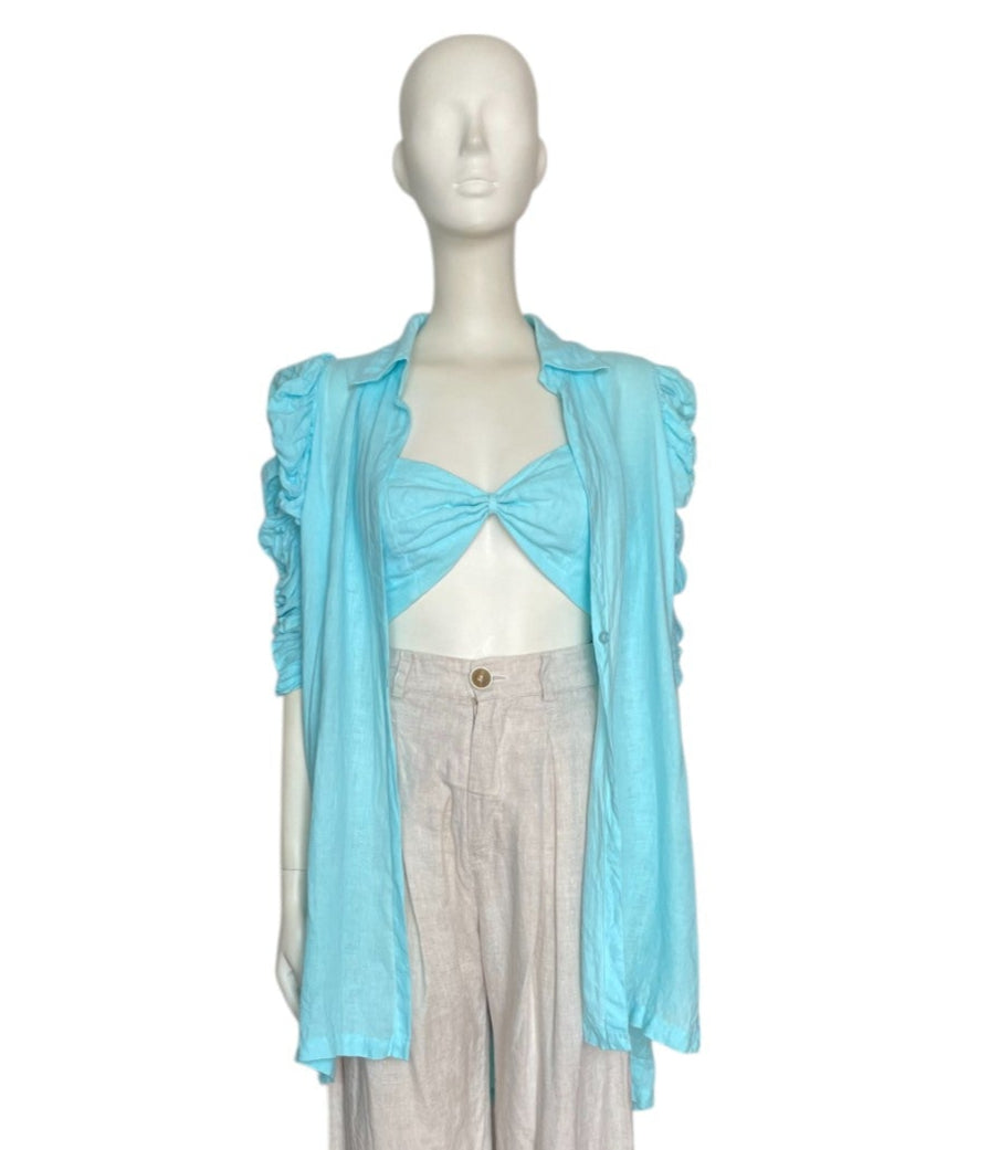 set top y camisa manga 3/4