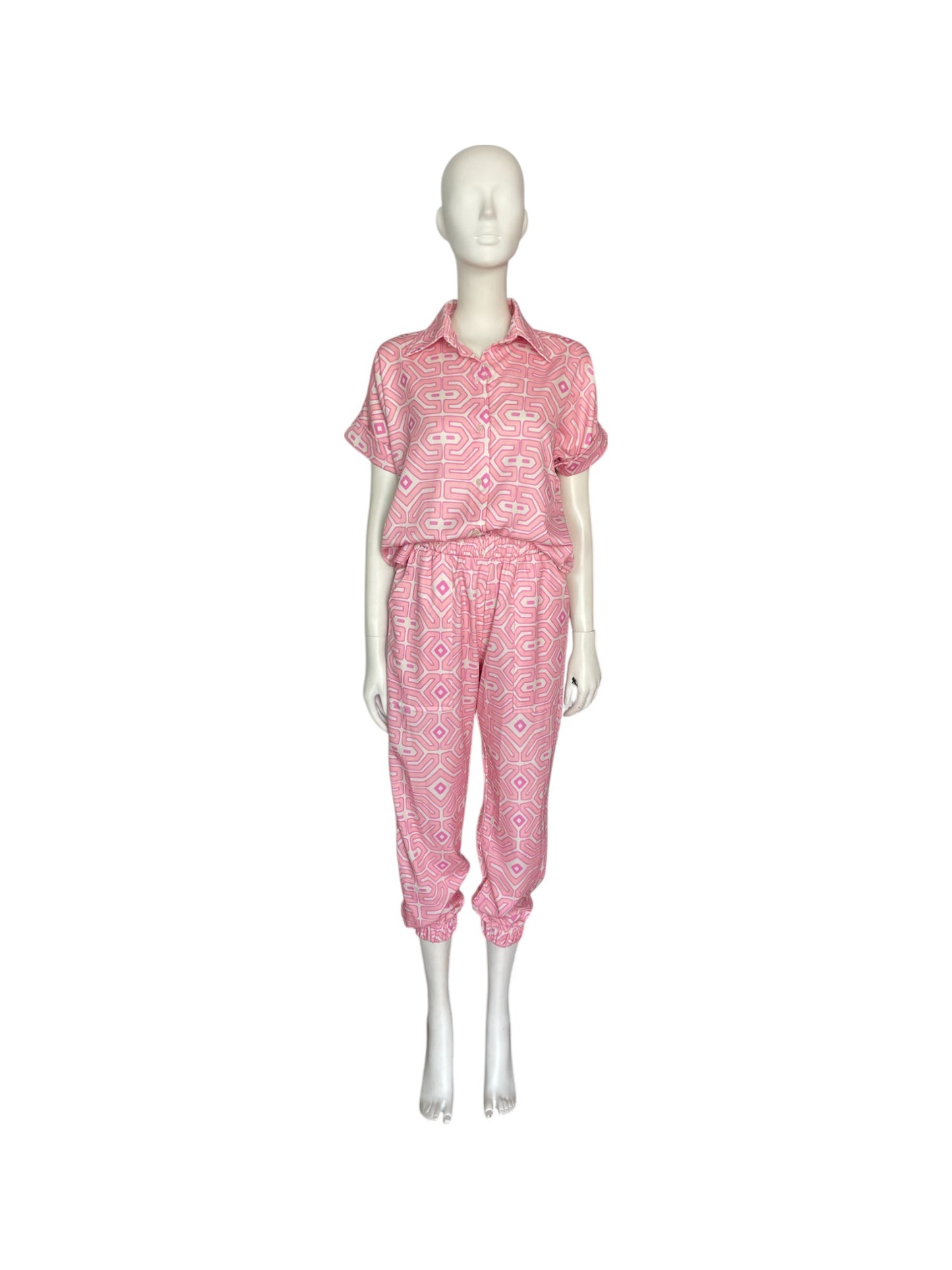 Set Rosa figuras pantalon y camisa de mangas