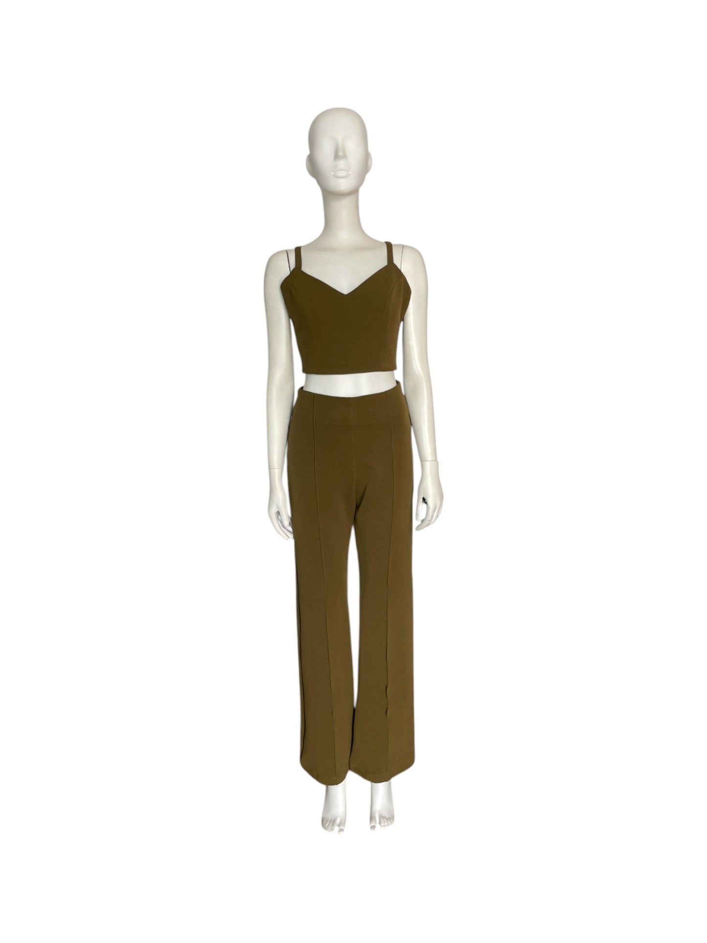 set pantalon y top verde militar