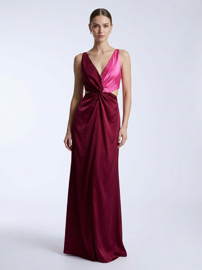 Costa Knotted Silk Maxi Dress