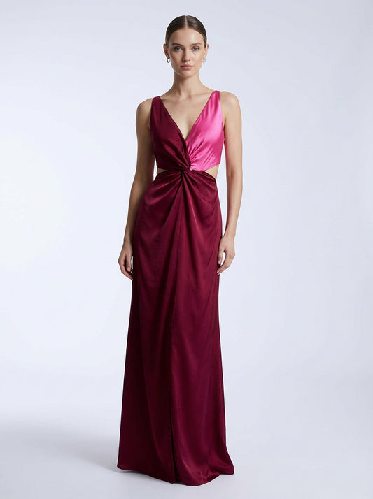 Costa Knotted Silk Maxi Dress