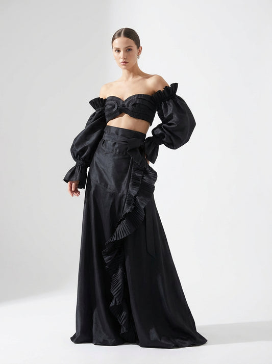 set negro falda y top