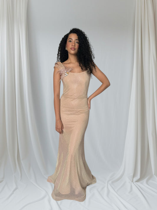 vestido piedras de fiesta sergio cano