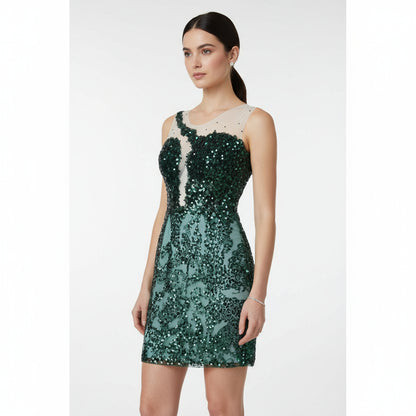 Vestido verde escote