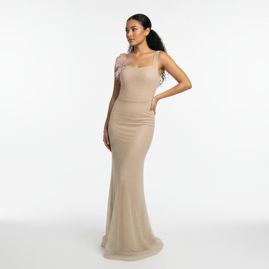 vestido piedras de fiesta sergio cano