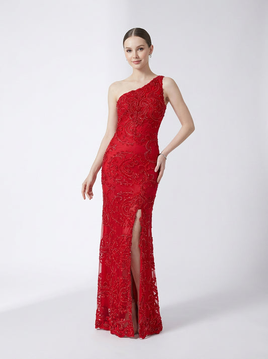 vestido maxi recamado