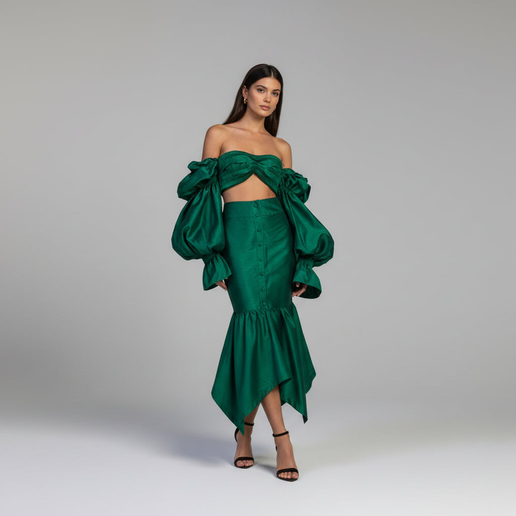 Set top y falda verde