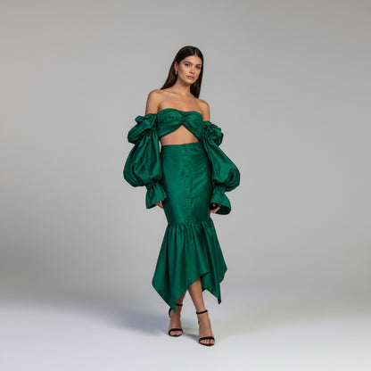 Set top y falda verde