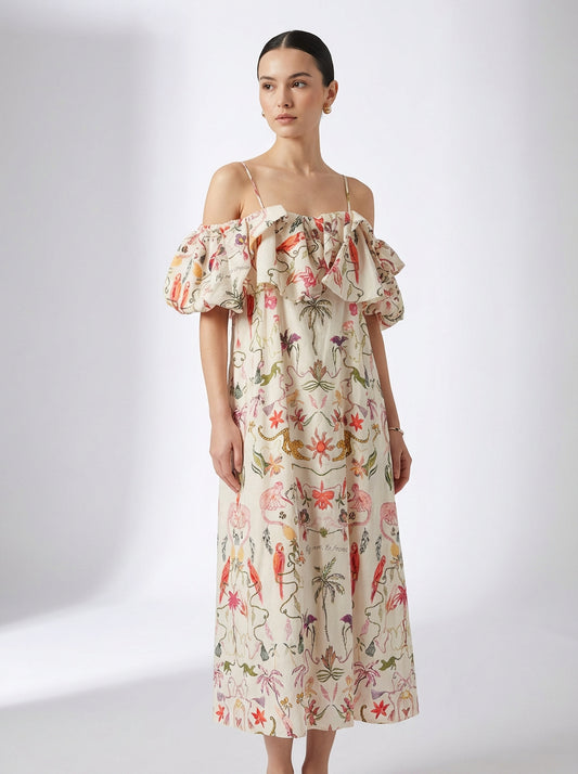 vestido tropico midi