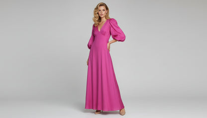 vestido maxi rosella pink