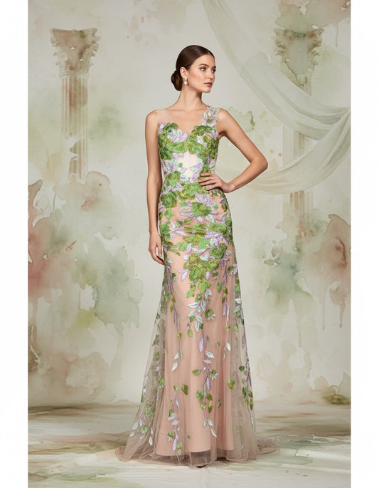 Vestido jardin bordado