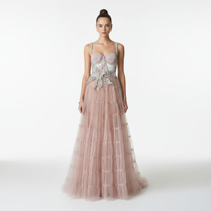 Vestido fiesta palo rosa