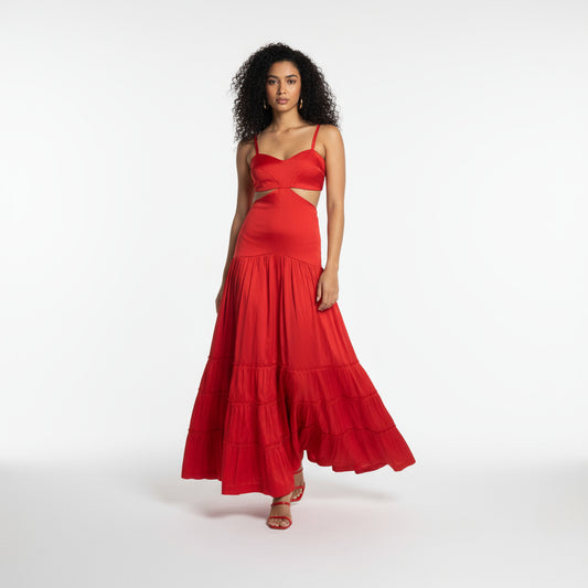 Vestido maxi rojo