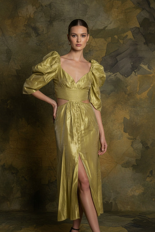 Vestido verde mangas