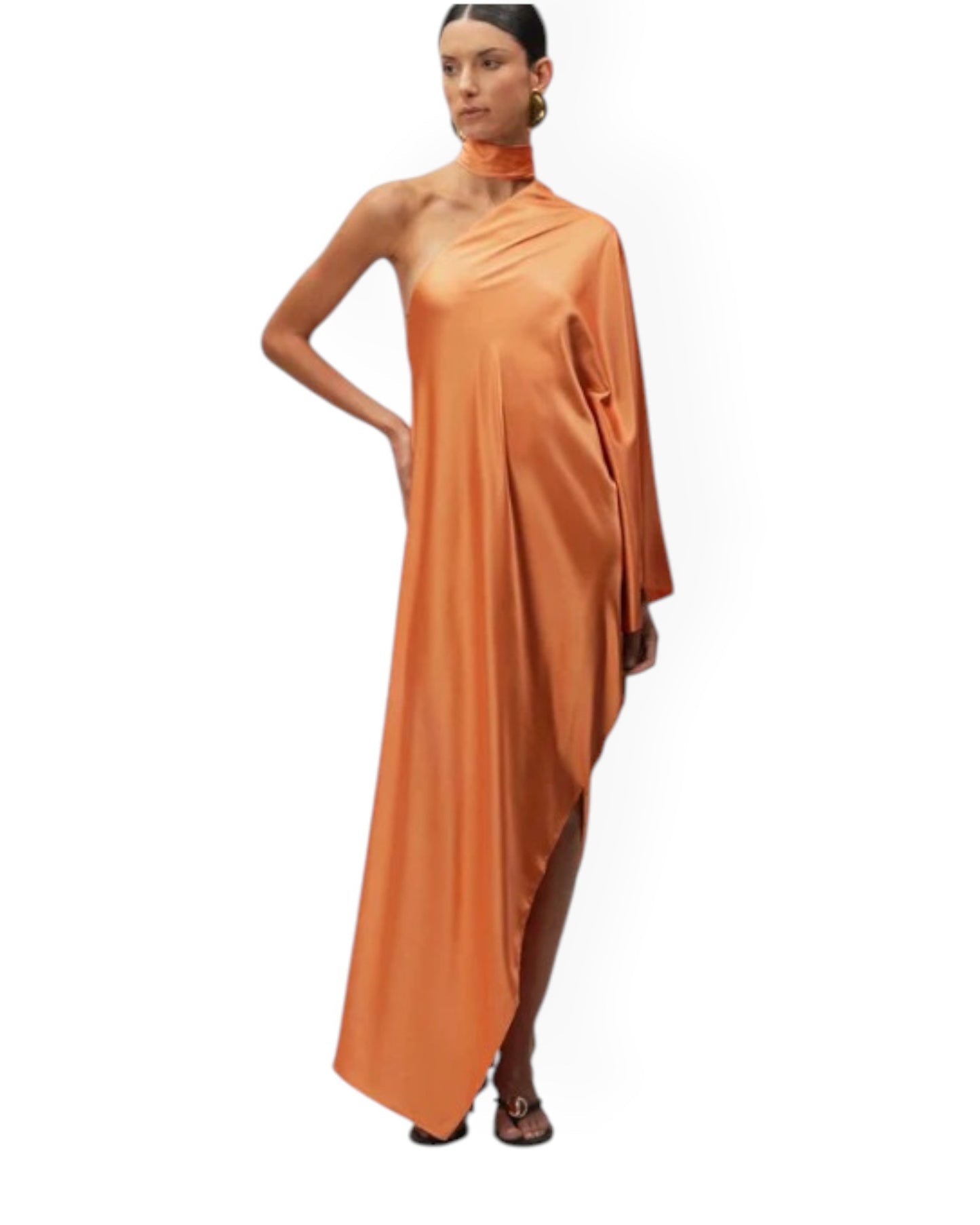vestido maxi naranja