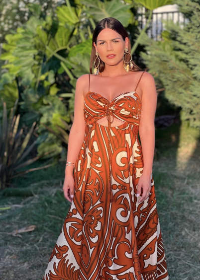 Maxi vestido terracota
