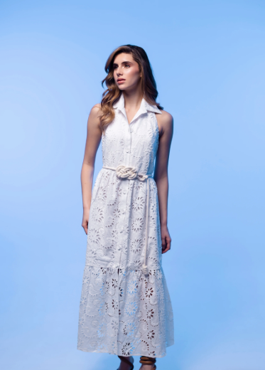 vestido maxi ojalillo