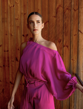 Set pantalon magenta
