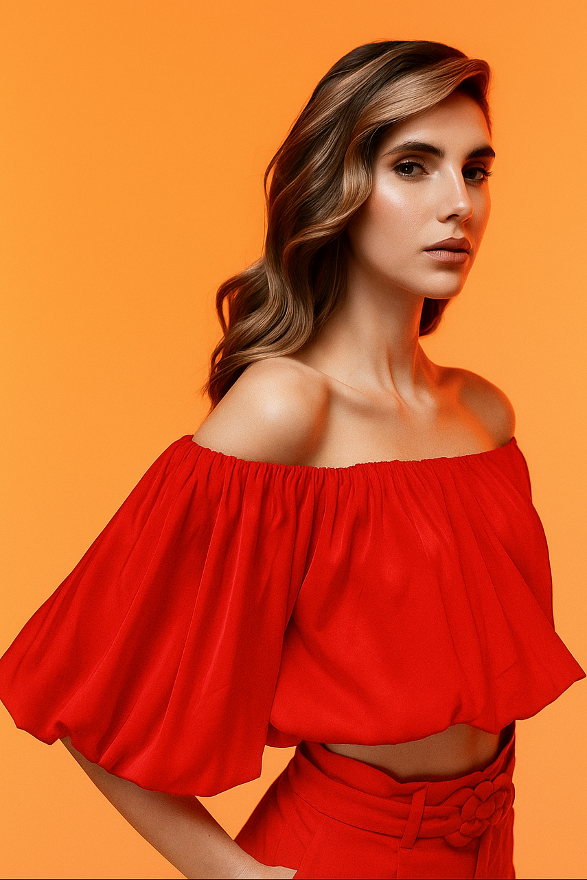 blusa englobada roja