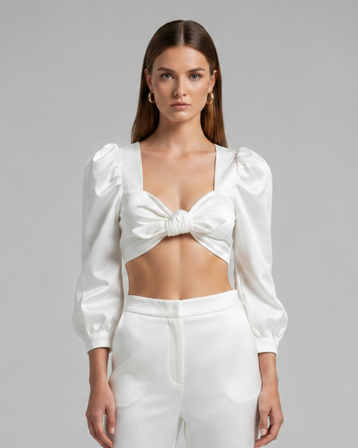 Top blanco mangas largas
