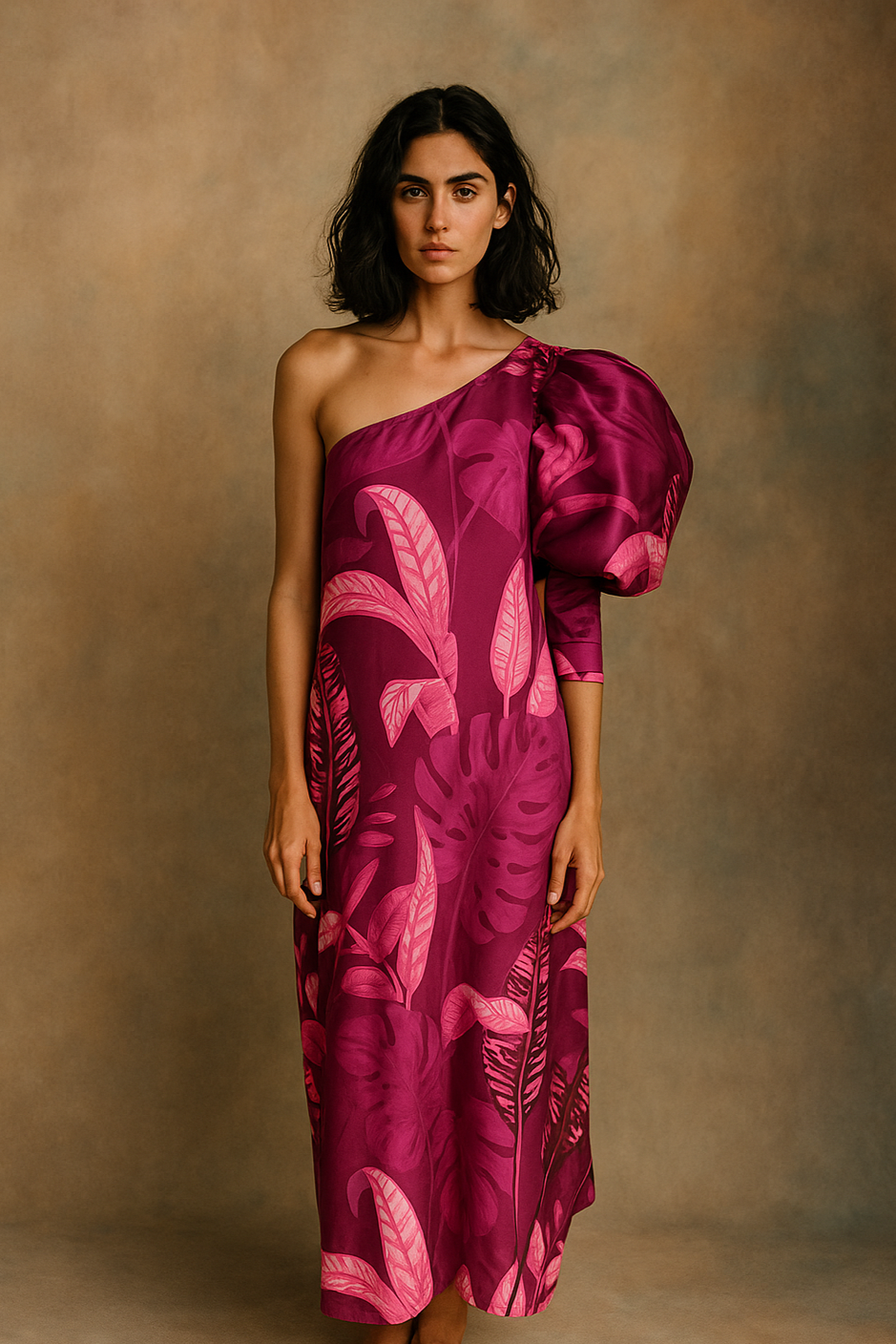 Vestido hombro bombacho