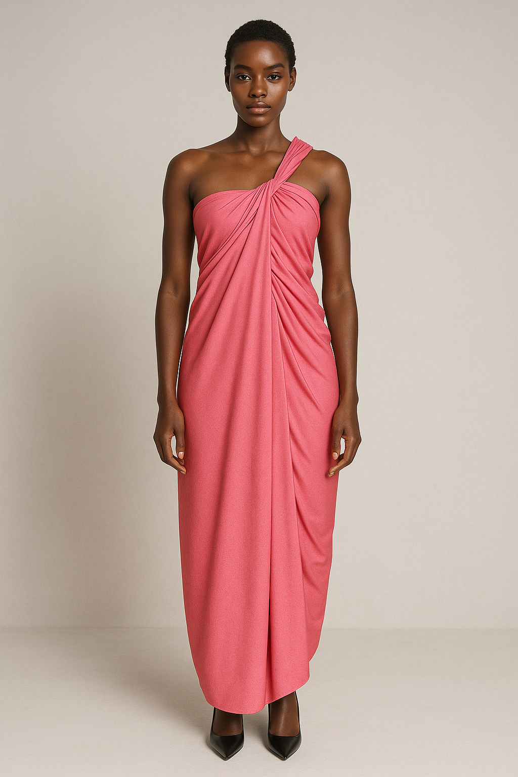 Vestido midi rosa