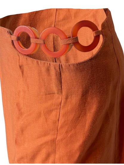 Falda midi naranja