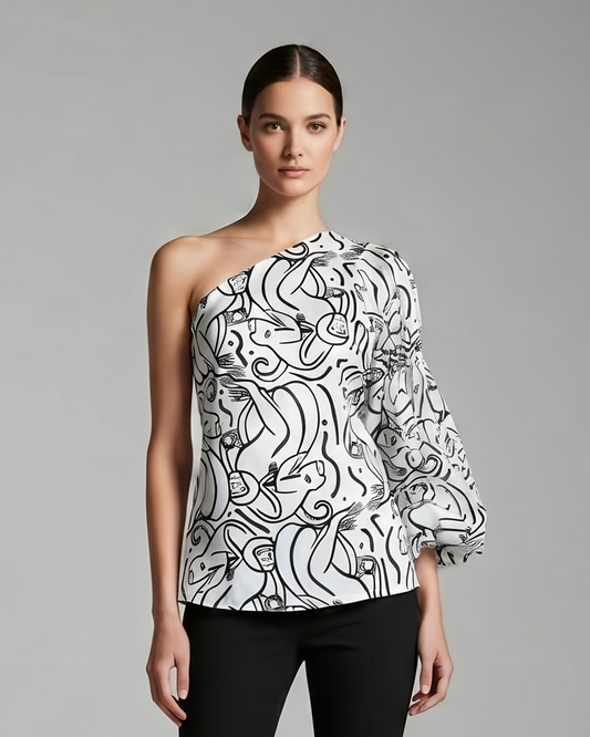 blusa medio hombro monos