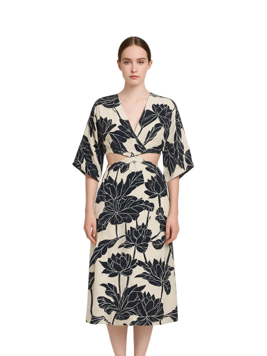 vestido pimiento midi dressflores