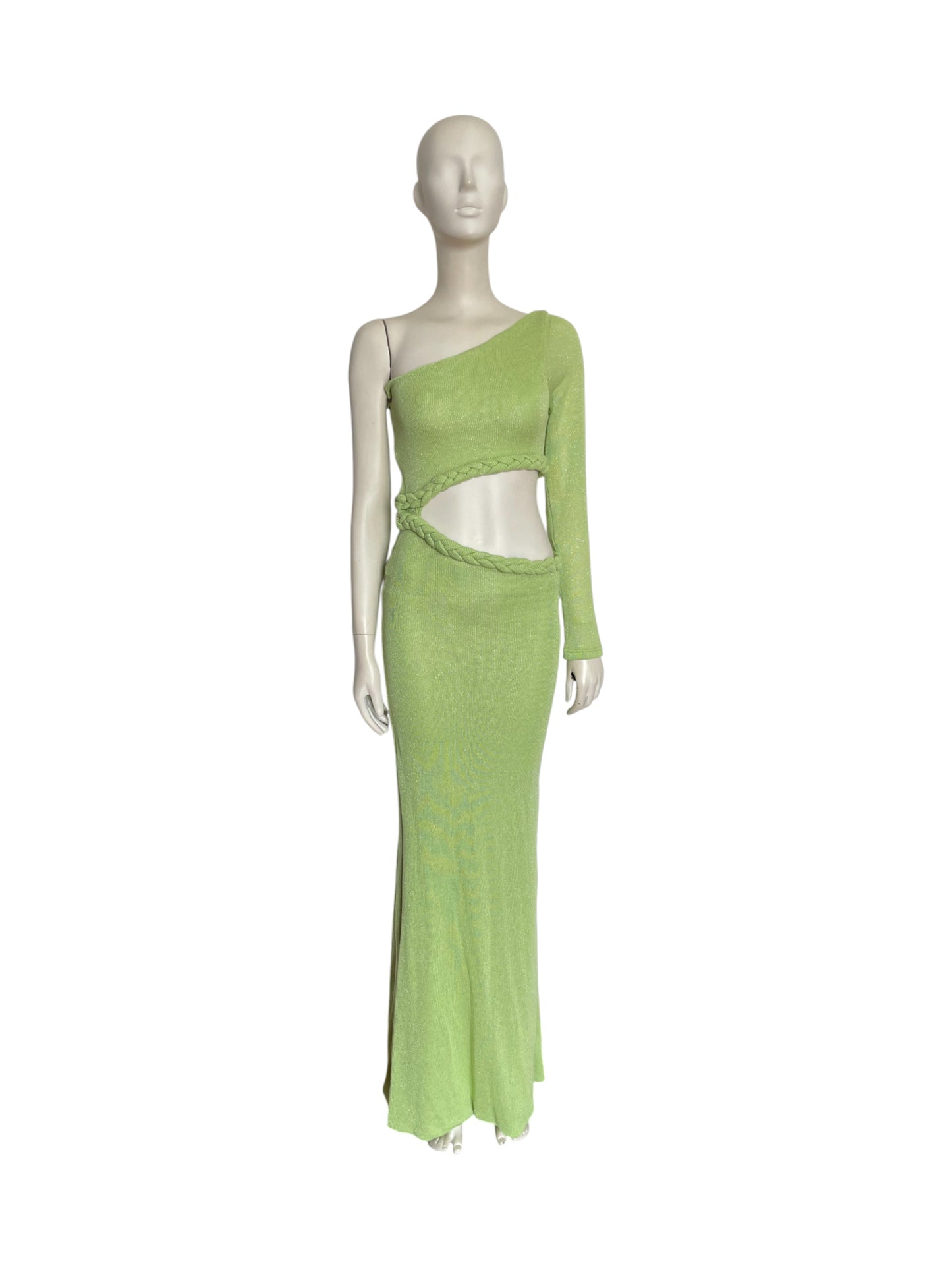braided maxi dress verde
